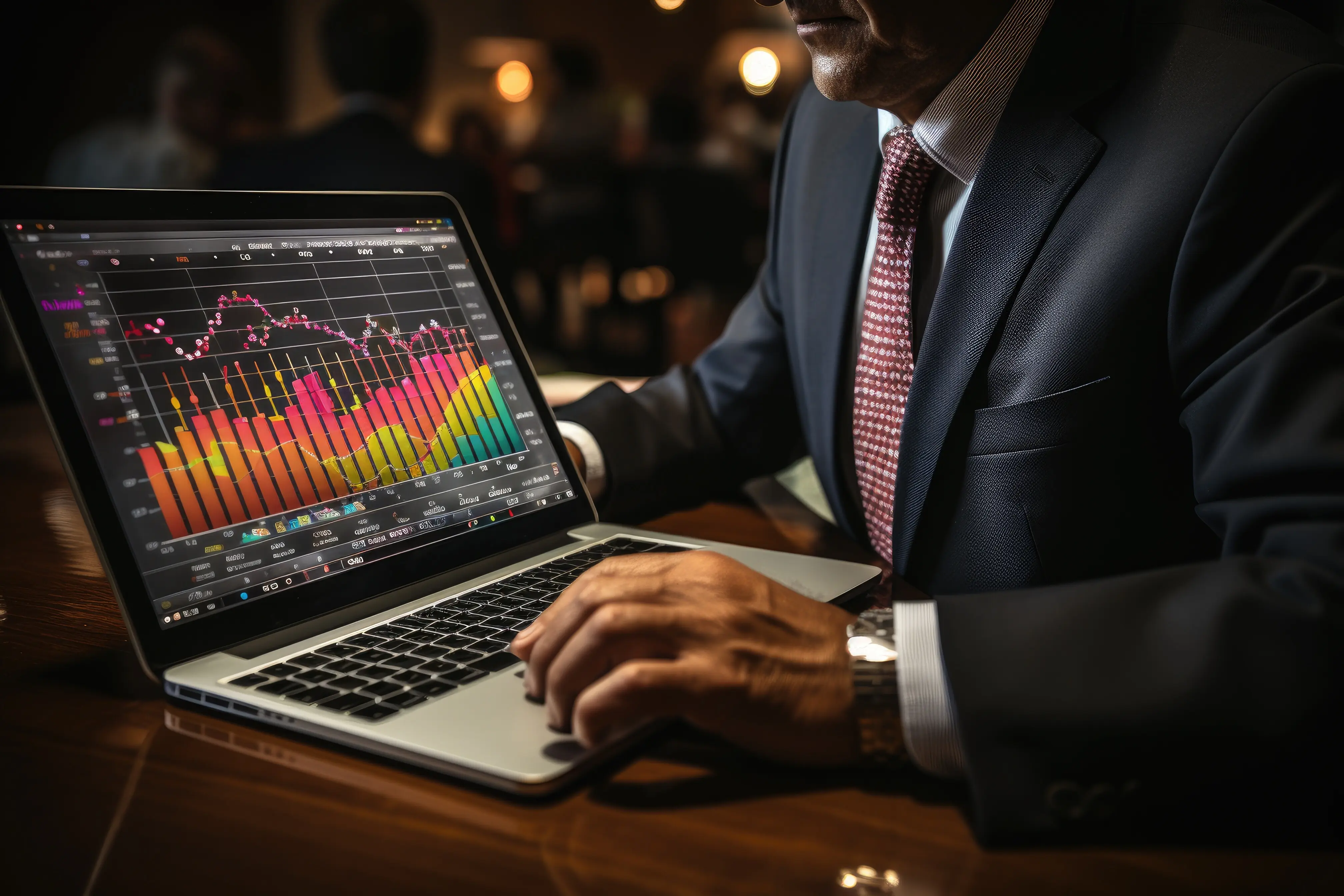 Wirtschaftsexperten erarbeiten Überlegungen für einen Bericht, der Datendiagramme und Grafiken in o...